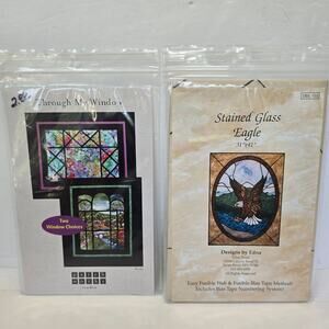Patch Works Through My Window Designs by Edna Stained Glass Eagle Quilt Patterns